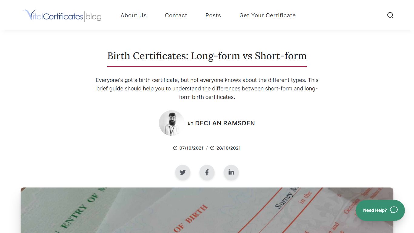 Birth Certificates: Long-form vs Short-form